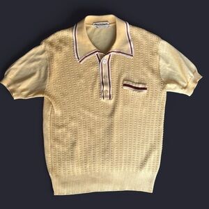 60’s/70’s Oleg Cassini by Burma short-sleeved yellow polo shirt, made in Italy